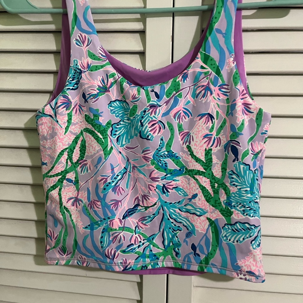 New Woman’s Luxletic Lily Pulitzer Reversible Active Tank XS Seacret Escape - Picture 2 of 6